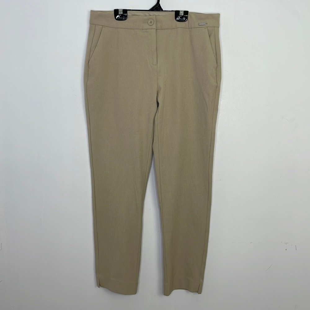 Badgley Mischka cream office straight legs pants